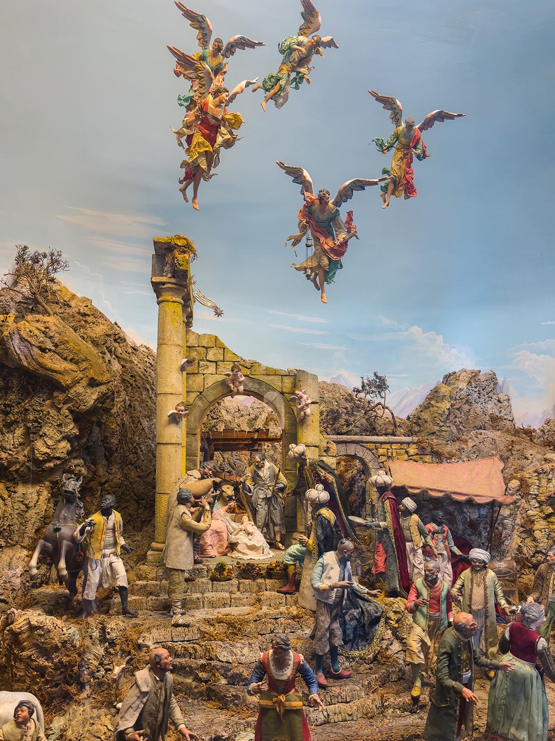 Dettaglio del presepe artistico nella Cattedrale di Sorrento